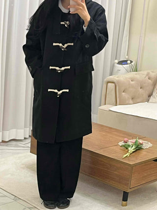 Classic Wood Toggle Hooded Duffle Coat