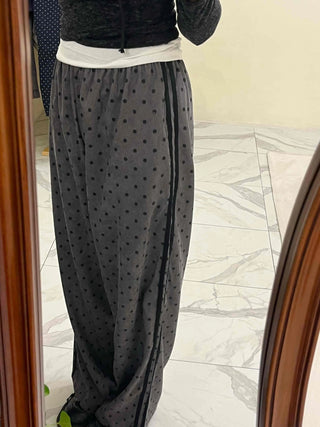 Loose Fit All-Over Dot Elastic Waist Training Pants
