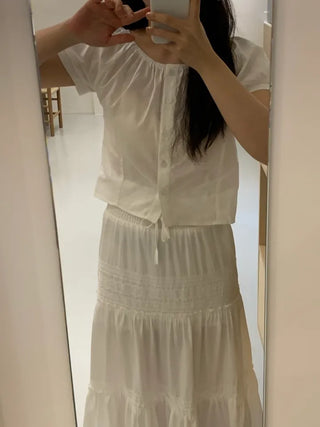 Jewel Button Banding Blouse