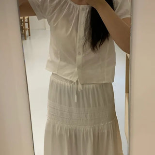 Jewel Button Banding Blouse