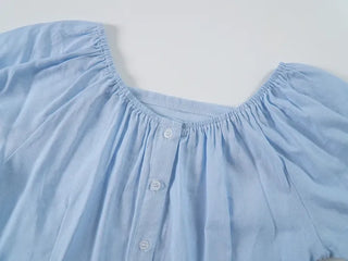 Jewel Button Banding Blouse
