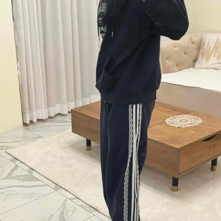 Summer Silver Lettering Bootcut Training Pants