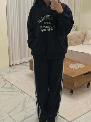 Summer Silver Lettering Bootcut Training Pants