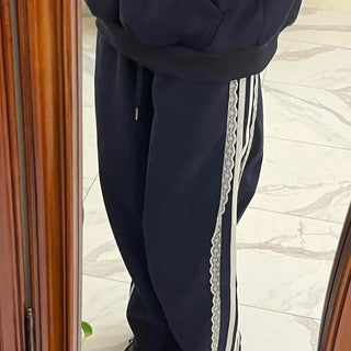 Summer Silver Lettering Bootcut Training Pants