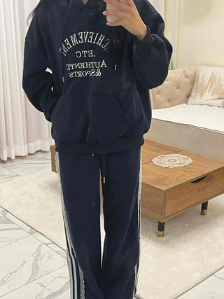 Summer Silver Lettering Bootcut Training Pants
