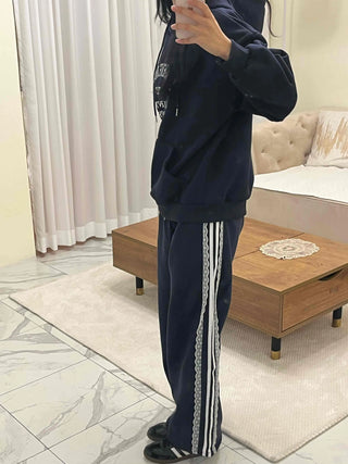 Summer Silver Lettering Bootcut Training Pants