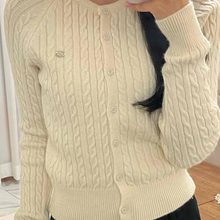Soft Cable Button Knit Cardigan