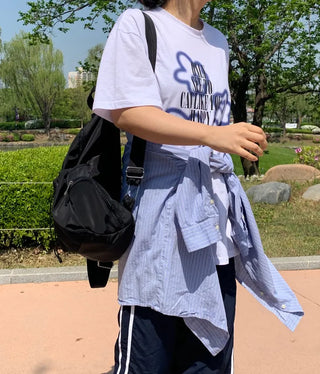 Ciel Lettering Floral Print Short Sleeve T-shirt