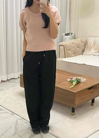 Soft Puff Shoulder Crop Knit