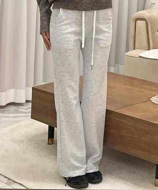 Cozy Drawstring Semi Bootcut Training Pants