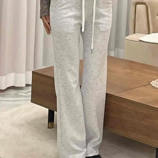 Cozy Drawstring Semi Bootcut Training Pants