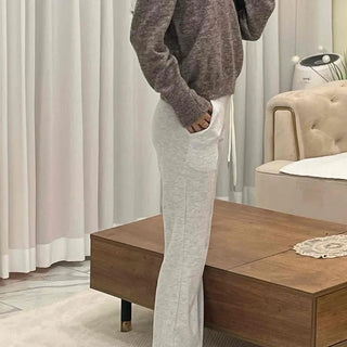 Cozy Drawstring Semi Bootcut Training Pants
