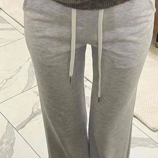 Cozy Drawstring Semi Bootcut Training Pants