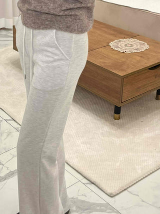 Cozy Drawstring Semi Bootcut Training Pants