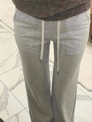 Cozy Drawstring Semi Bootcut Training Pants