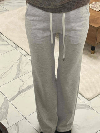 Cozy Drawstring Semi Bootcut Training Pants
