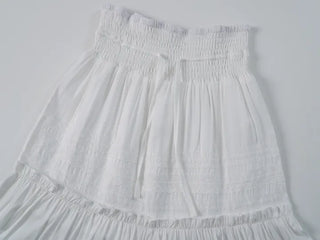 Labé Lace Tiered Elastic Maxi Long Skirt