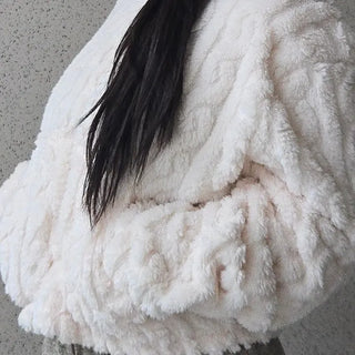 3D Cubic Dimensional Padded Crop Zip-Up Hoodie