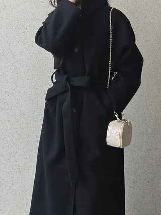 Dittachi Shoulder Belted High-Neck Single Coat