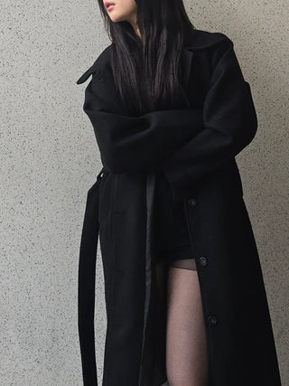 Dittachi Shoulder Belted High-Neck Single Coat