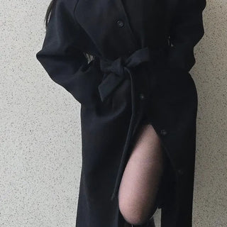 Dittachi Shoulder Belted High-Neck Single Coat