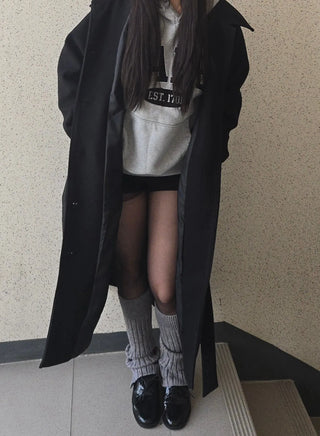 Dittachi Shoulder Belted High-Neck Single Coat