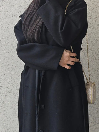 Dittachi Shoulder Belted High-Neck Single Coat