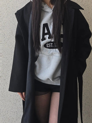 Dittachi Shoulder Belted High-Neck Single Coat