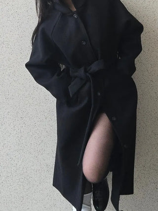 Dittachi Shoulder Belted High-Neck Single Coat