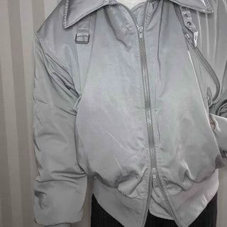 Wide Collar Aviator Balloon Fit Short Padded Jacket