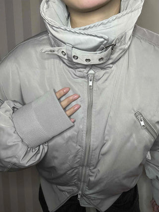 Wide Collar Aviator Balloon Fit Short Padded Jacket