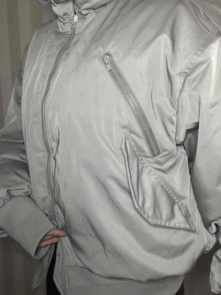 Wide Collar Aviator Balloon Fit Short Padded Jacket