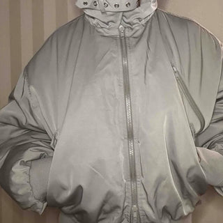 Wide Collar Aviator Balloon Fit Short Padded Jacket