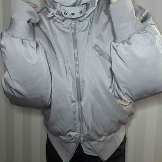 Wide Collar Aviator Balloon Fit Short Padded Jacket