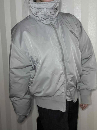 Wide Collar Aviator Balloon Fit Short Padded Jacket