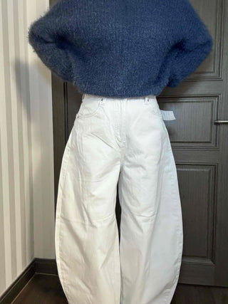 High-Waisted Balloon Fit Dark Wide Pants