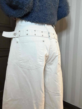 High-Waisted Balloon Fit Dark Wide Pants