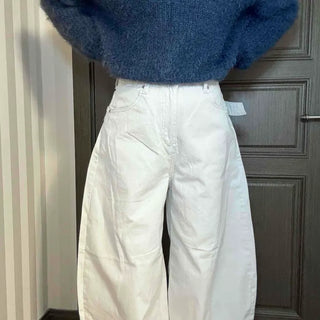 High-Waisted Balloon Fit Dark Wide Pants