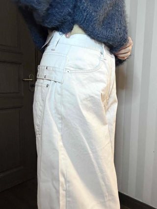 High-Waisted Balloon Fit Dark Wide Pants
