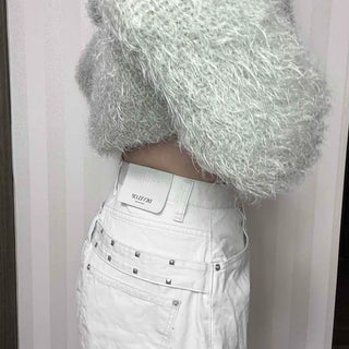 High-Waisted Balloon Fit Dark Wide Pants