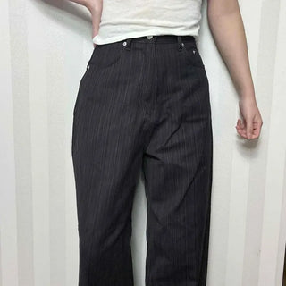 Office Mood Pinstripe Straight Slacks