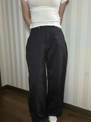 Office Mood Pinstripe Straight Slacks