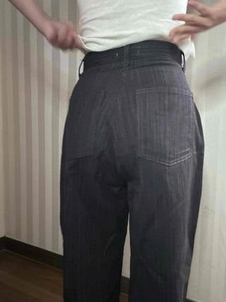Office Mood Pinstripe Straight Slacks