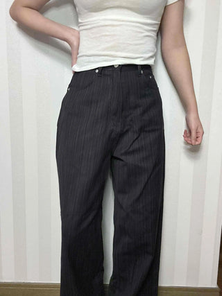 Office Mood Pinstripe Straight Slacks