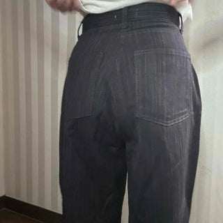 Office Mood Pinstripe Straight Slacks