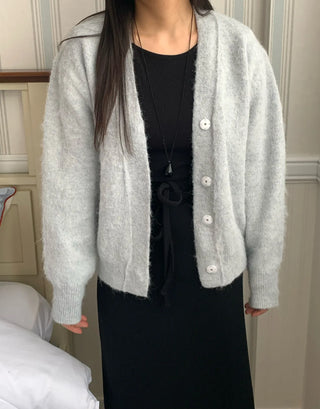 Soft Angora Cozy Fit Crop Cardigan