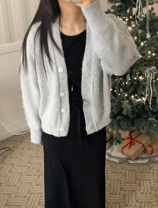 Soft Angora Cozy Fit Crop Cardigan