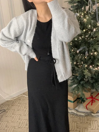 Soft Angora Cozy Fit Crop Cardigan