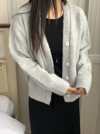 Soft Angora Cozy Fit Crop Cardigan