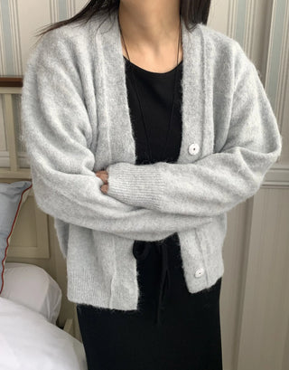 Soft Angora Cozy Fit Crop Cardigan